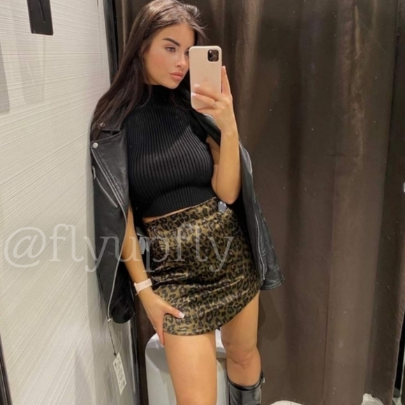 Zara * Satin Effect Leopard Animal Print  Cheetah Mini Skirt - Picture 13 of 16